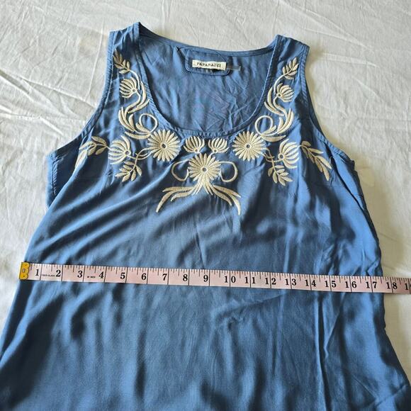 NWT Paparazzi Blue Embroidered Maxi Dress & Kimono Boho Cover-Up S/M  RN#105556 - Picture 7 of 10